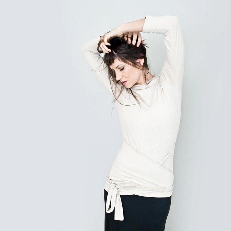 Quarter Sleeve Wrap Top-Tops-ESPI LANE
