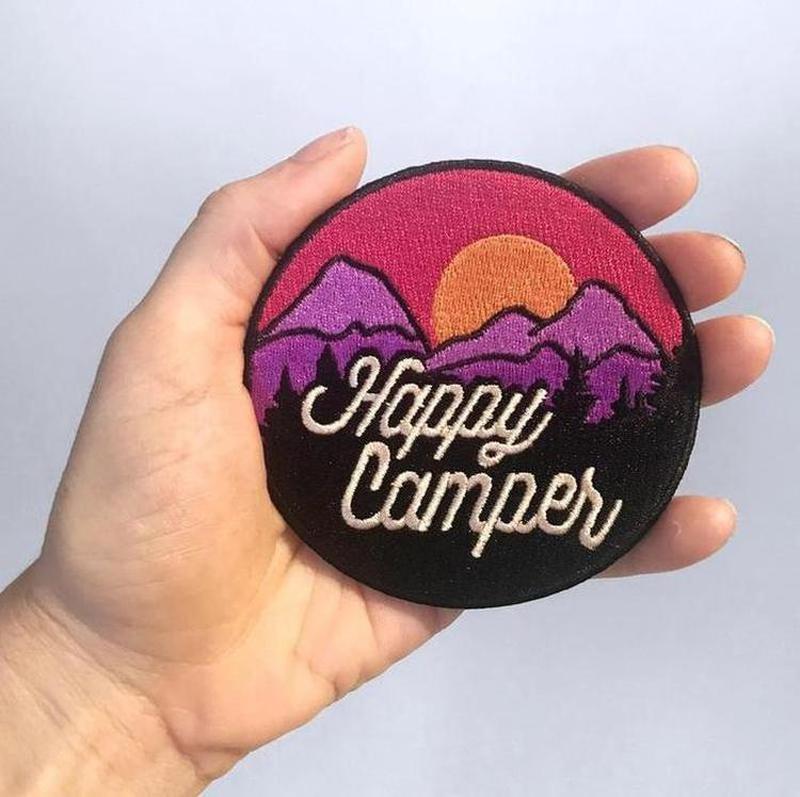 Retro Happy Camper Iron On Patch-Patch-ESPI LANE