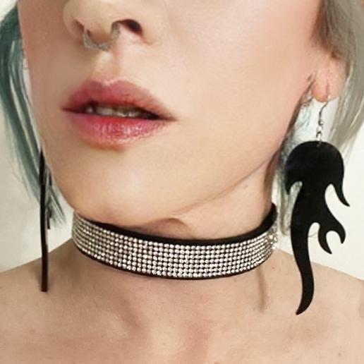 Rhinestone Choker Collar-Necklace-ESPI LANE