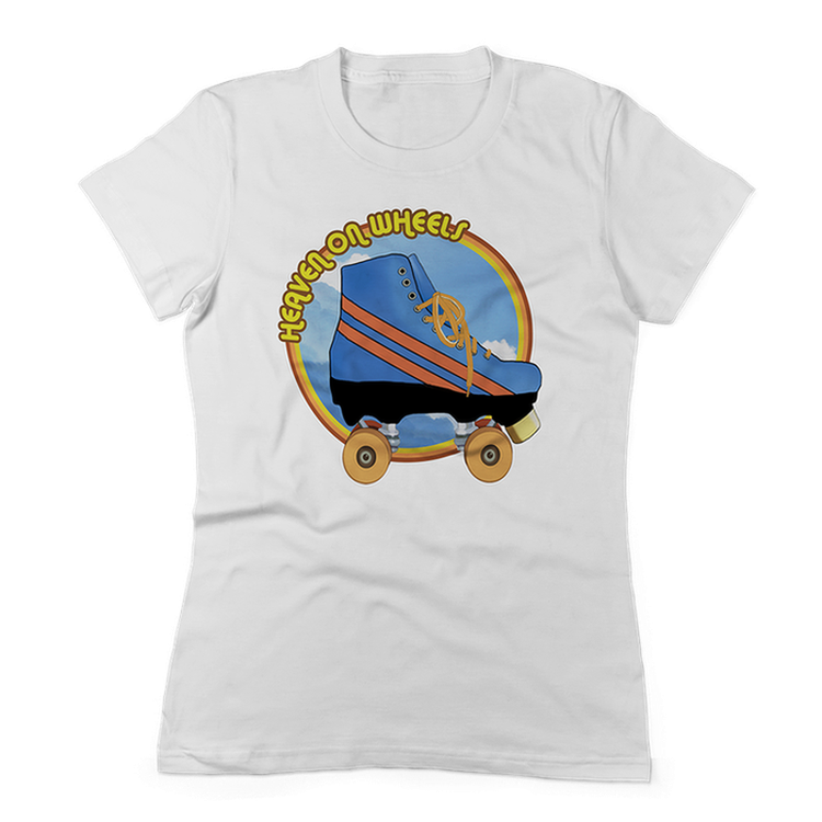 Roller Skate Heaven on Wheels Tee-Graphic T-Shirts-ESPI LANE