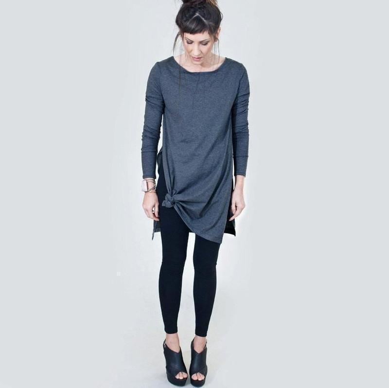 Side Slit Tunic Relaxed Fit Top-Tops-ESPI LANE