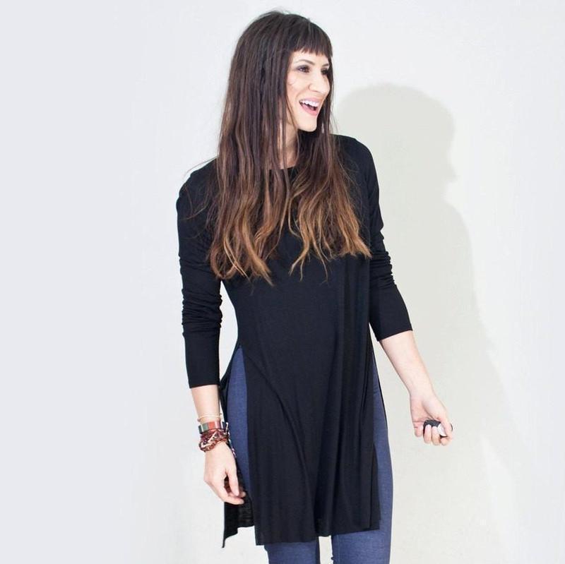 Side Slit Tunic Relaxed Fit Top-Tops-ESPI LANE