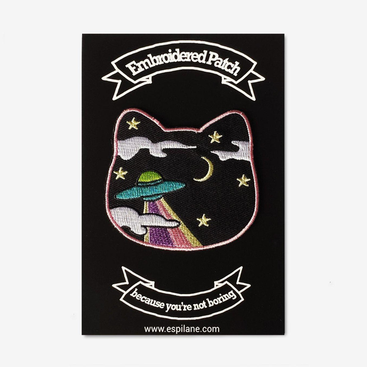 Space Cat Cute UFO Iron On Patch-Patch-ESPI LANE