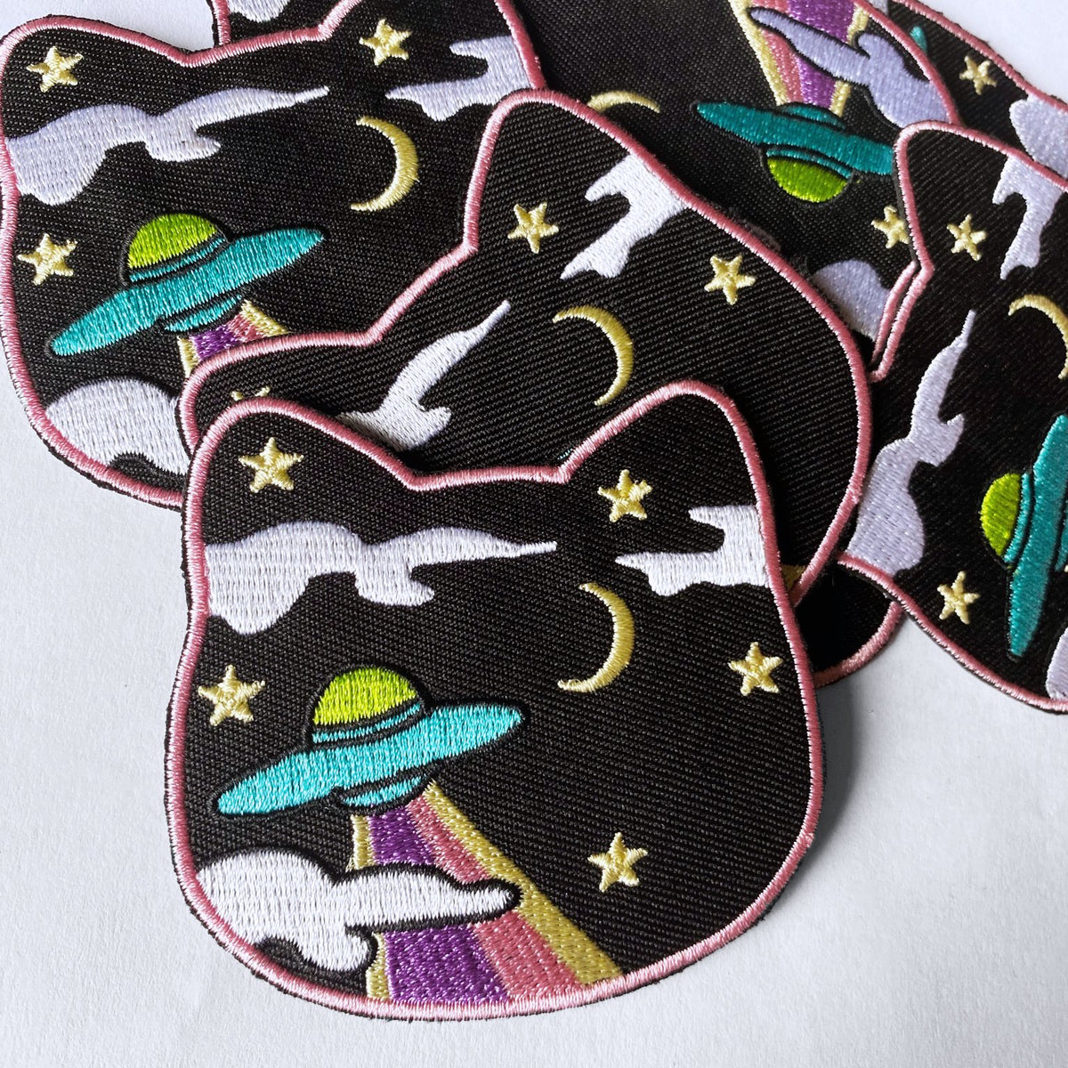 Space Cat Cute UFO Iron On Patch-Patch-ESPI LANE