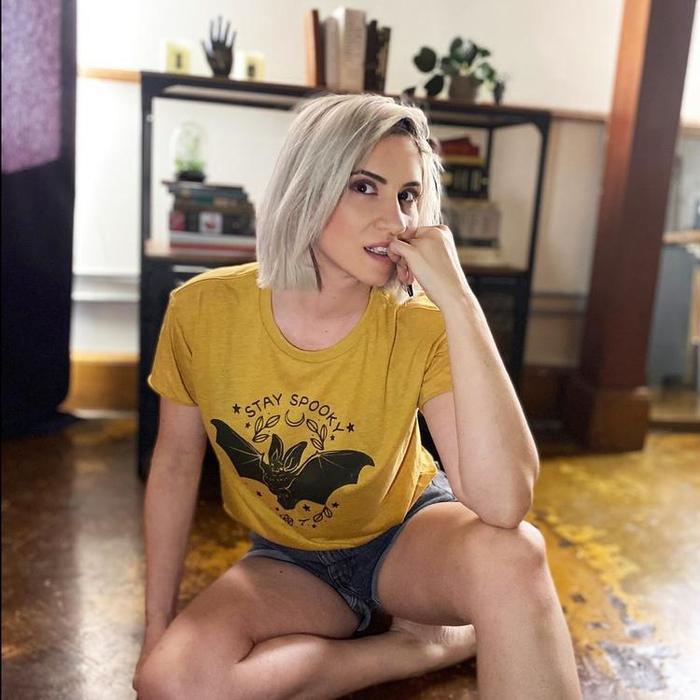 Stay Spooky Bat Crop Top-Graphic T-Shirts-ESPI LANE