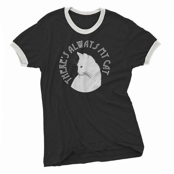 There&#39;s Always My Cat Graphic Ringer-Graphic T-Shirt-ESPI LANE