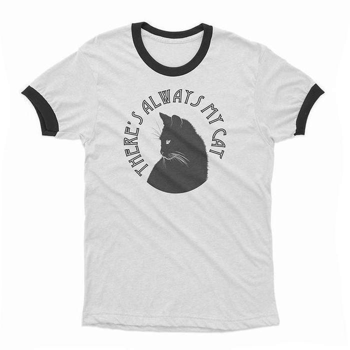 There&#39;s Always My Cat Graphic Ringer-Graphic T-Shirt-ESPI LANE