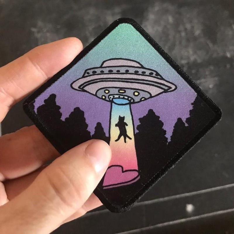 UFO Cat Printed Iron On Patch-Patch-ESPI LANE