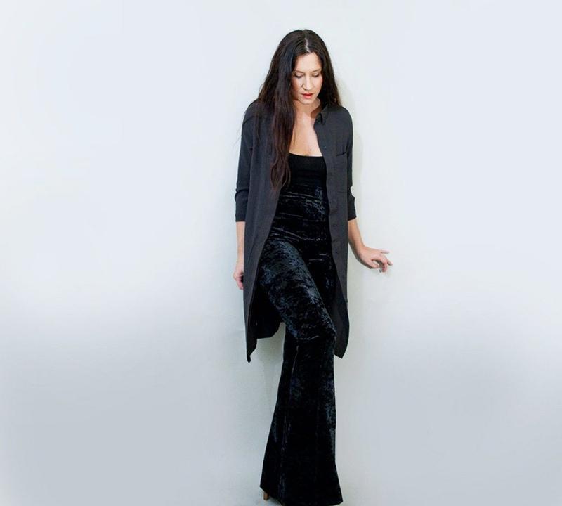 Velvet Flared Bell Bottom Pants-Pants-ESPI LANE