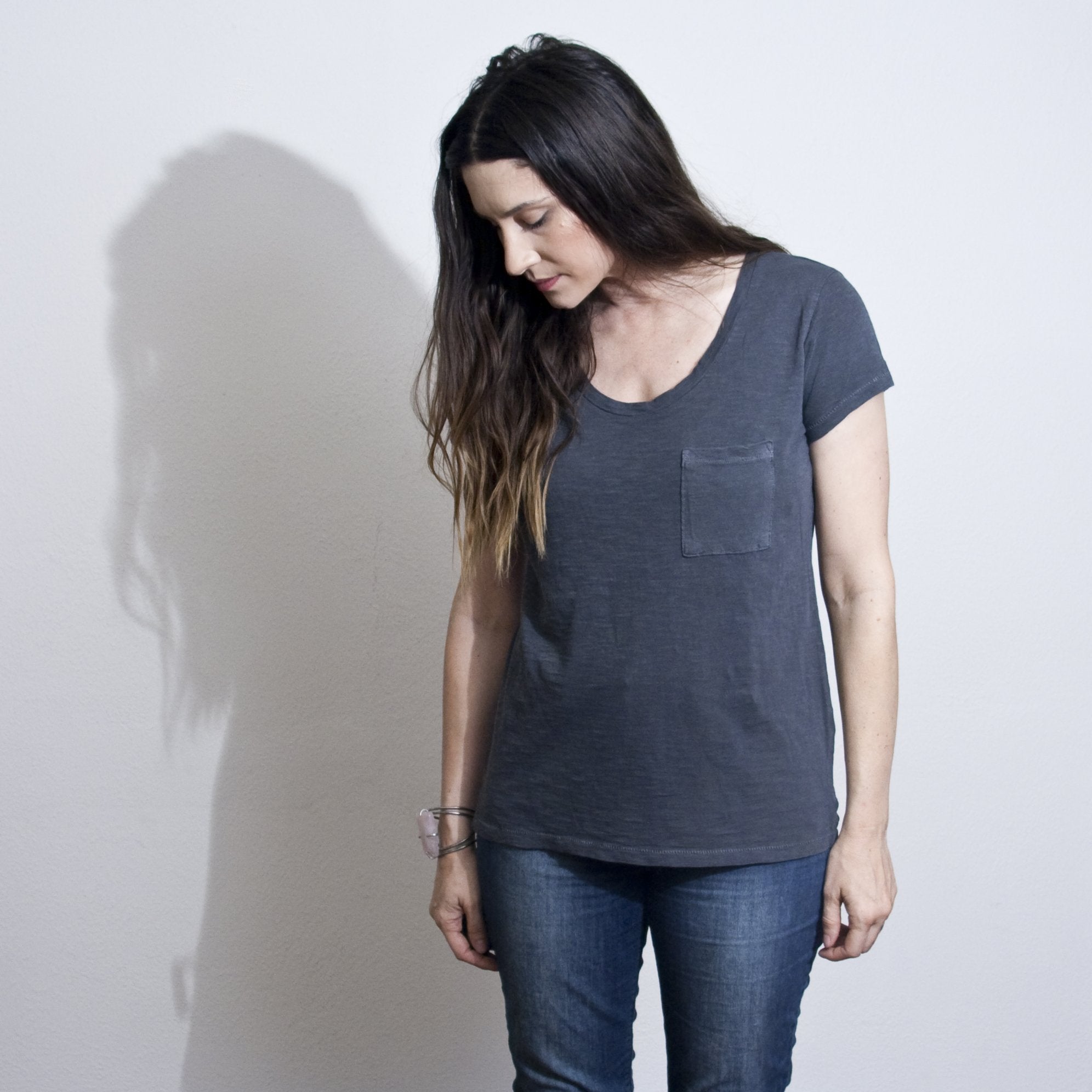 Womens Front Pocket Top-Graphic T-Shirts-ESPI LANE