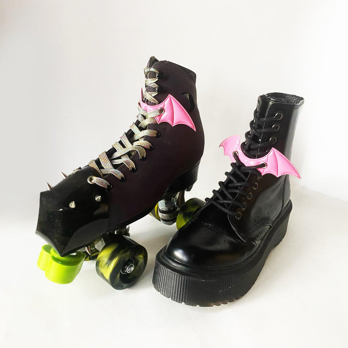 Bat Wing Skate &amp; Shoe Lace Charm Pair
