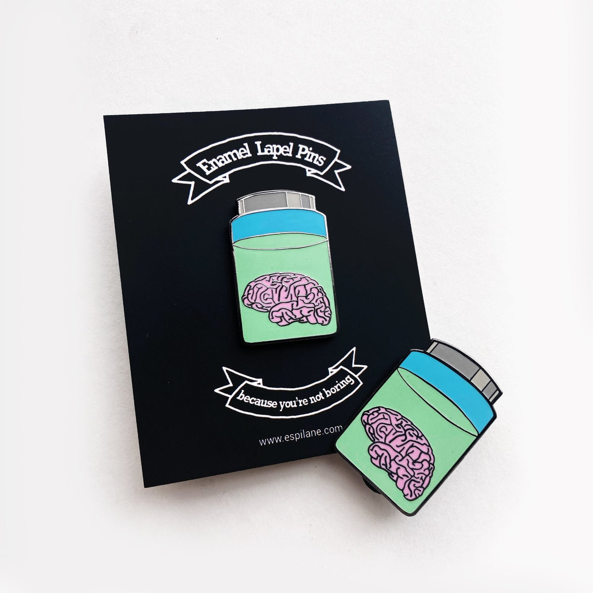 Brain in a Jar Enamel Lapel Pin-ESPI LANE