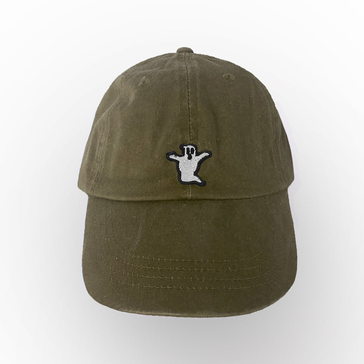 Ghost Embroidered Bat Low Profile Hat
