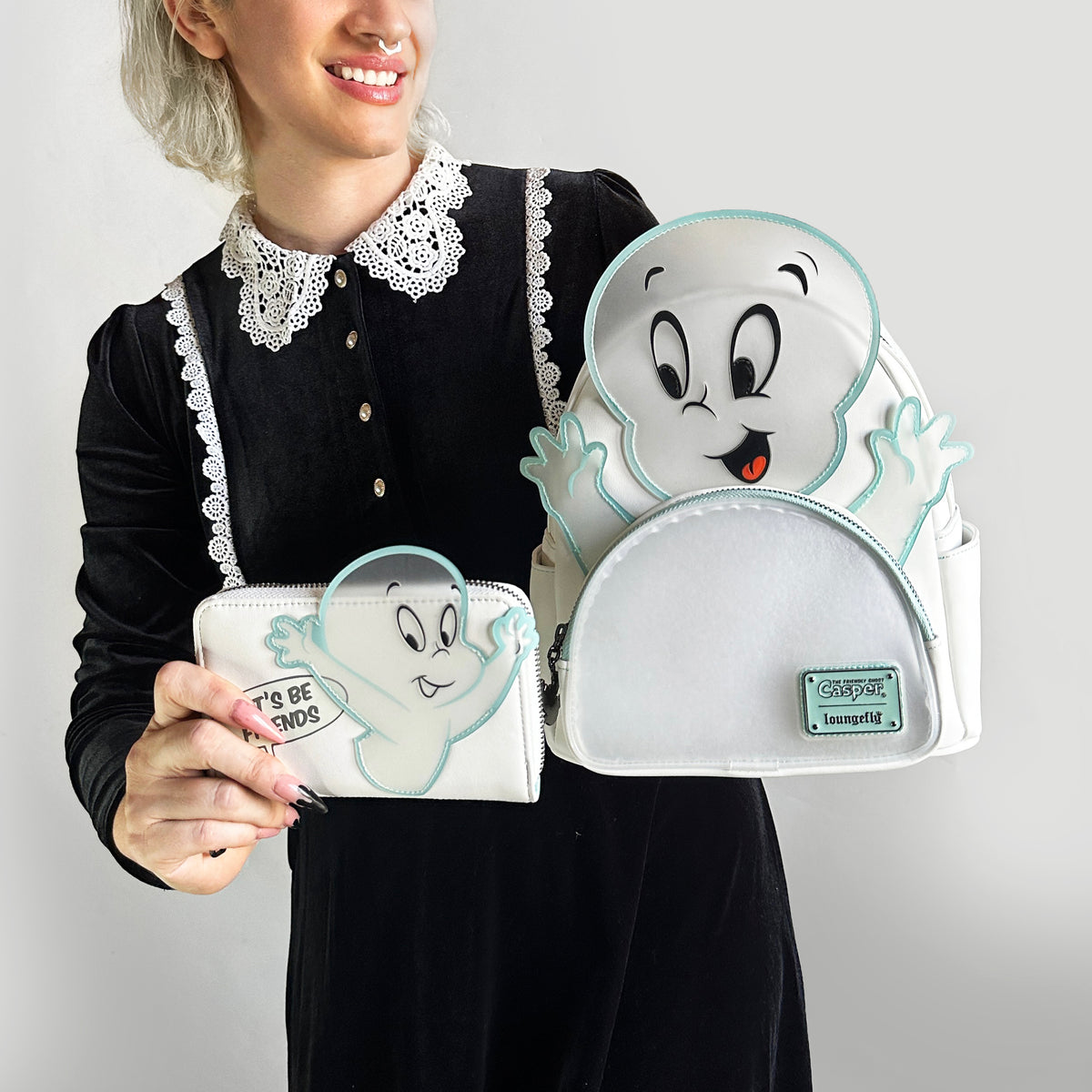 Loungefly Casper the Friendly Ghost Glow Zip Around Wallet