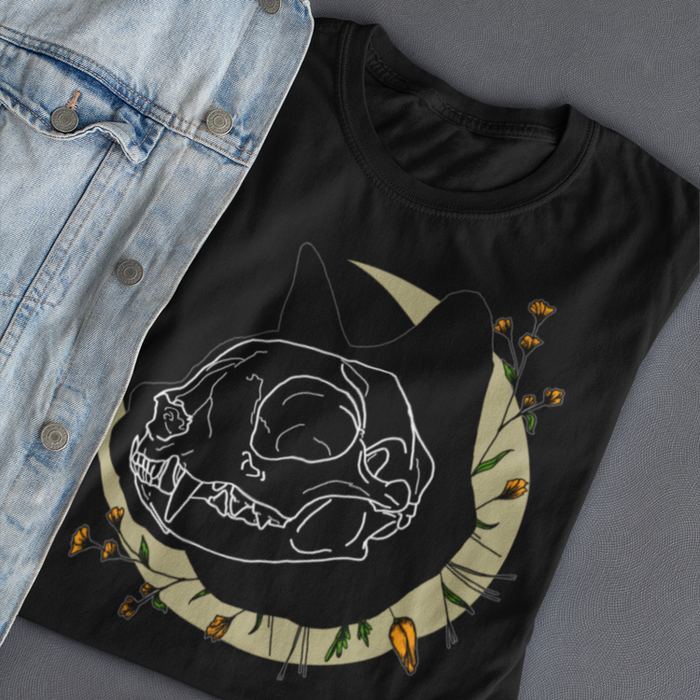 Cat Skull Moon Magica Tee-ESPI LANE