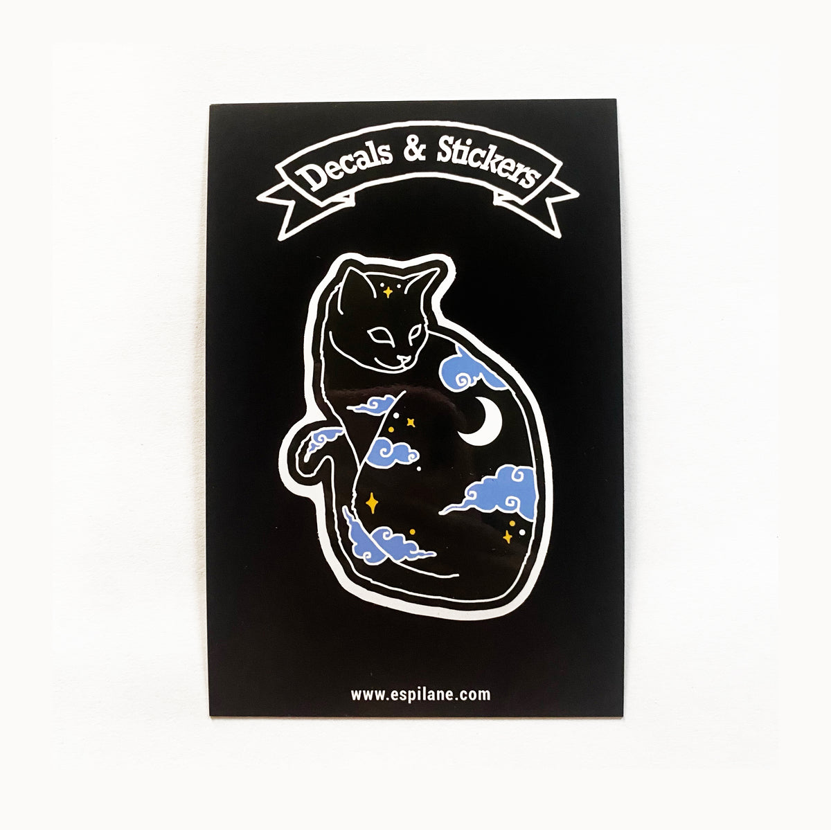 Celestial Black Cat Decal Vinyl Sticker-ESPI LANE