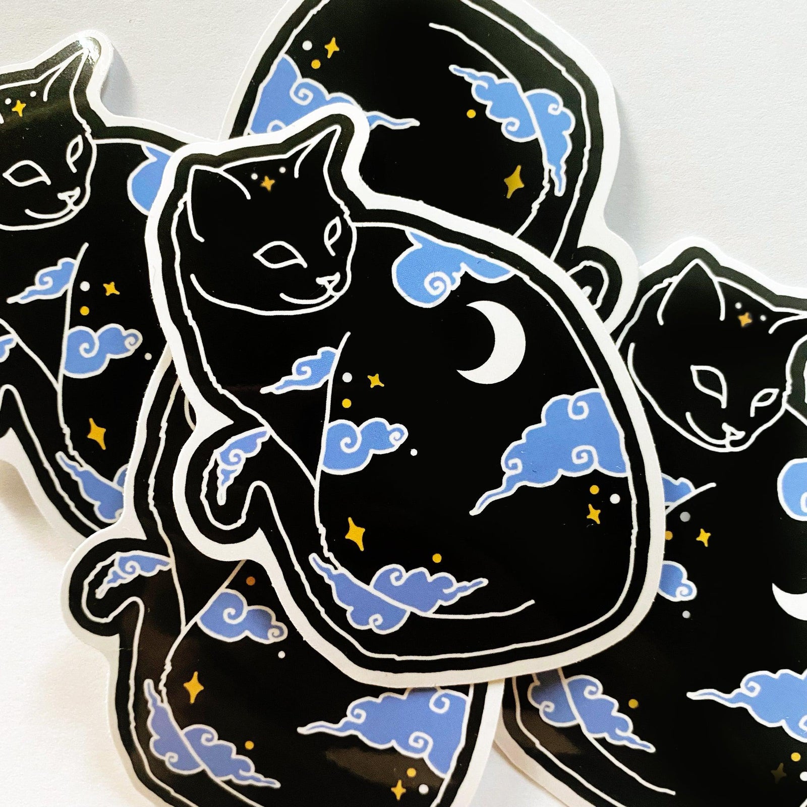 Celestial Black Cat Decal Vinyl Sticker-ESPI LANE