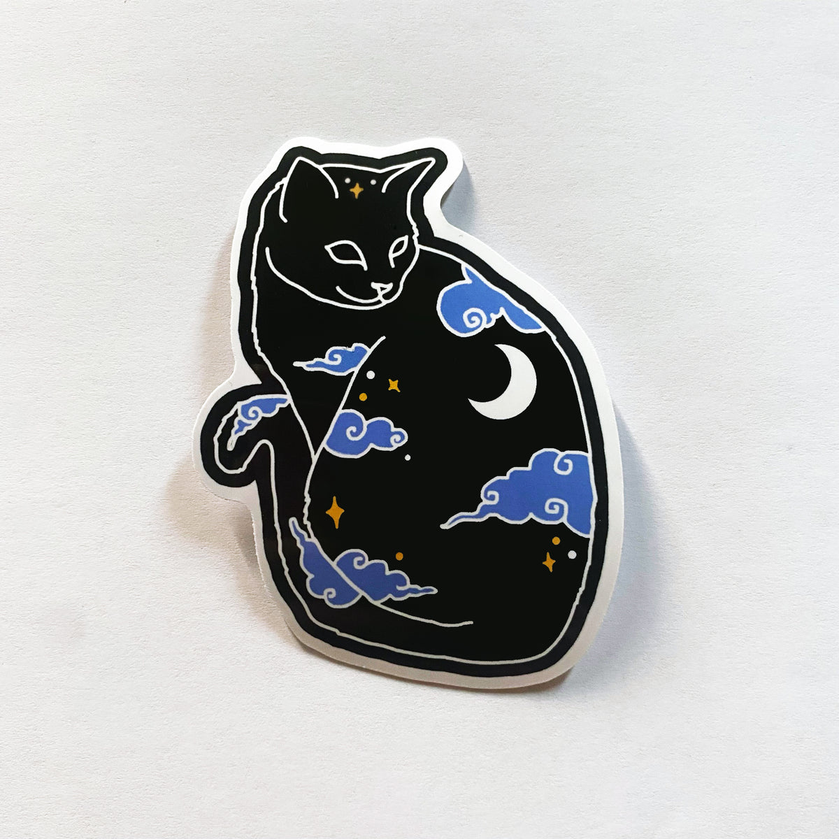 Celestial Black Cat Decal Vinyl Sticker
