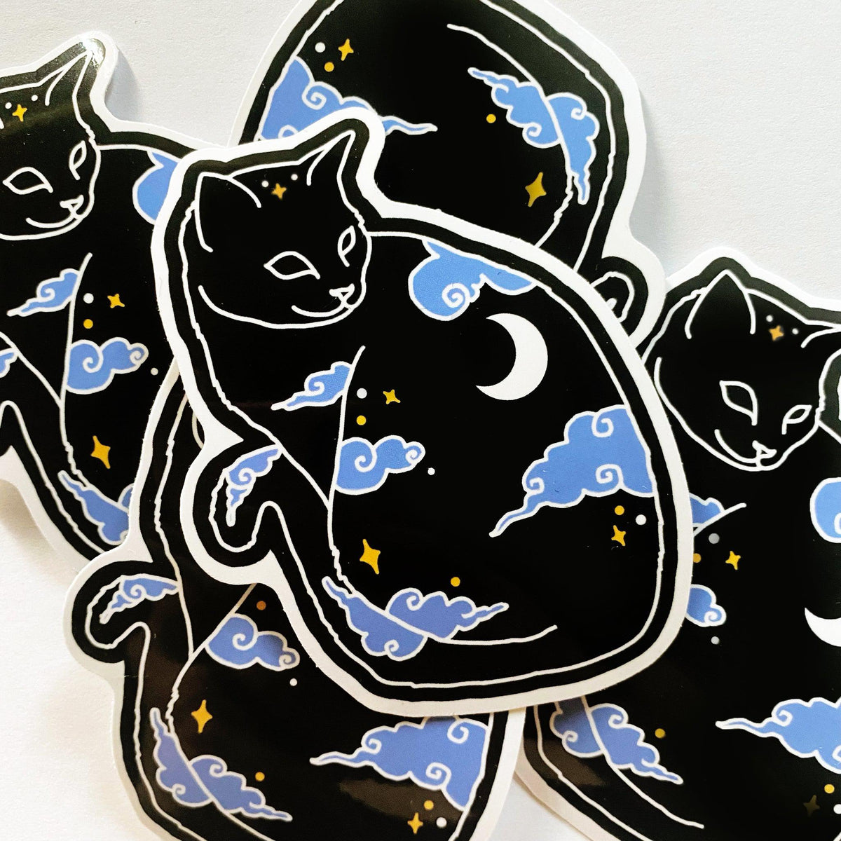 Celestial Black Cat Decal Vinyl Sticker