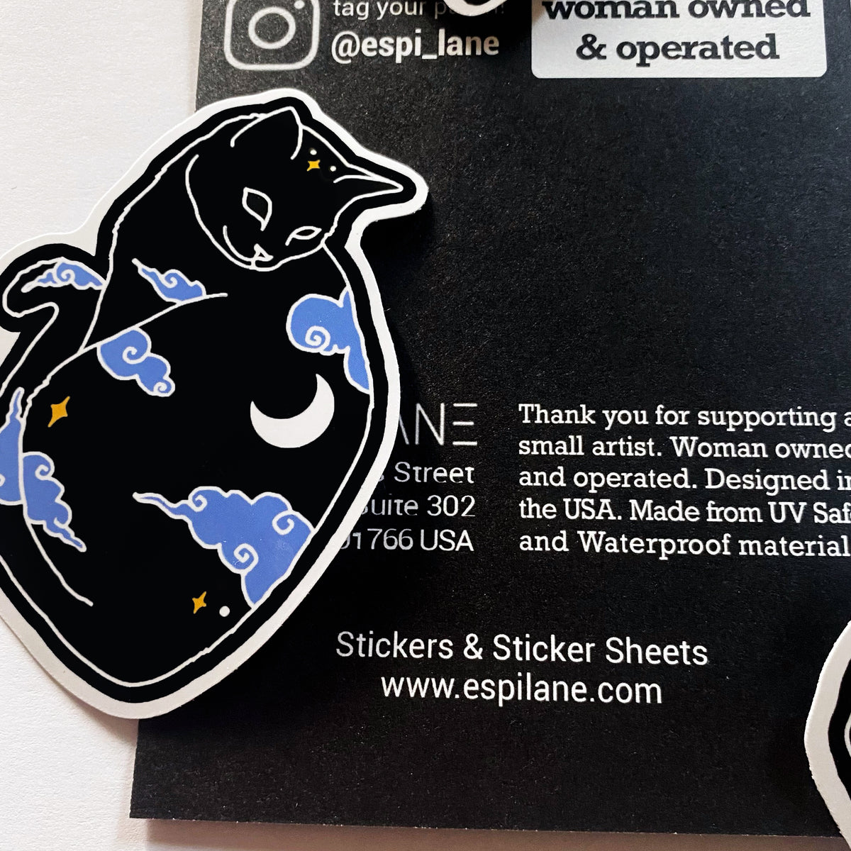 Celestial Black Cat Decal Vinyl Sticker