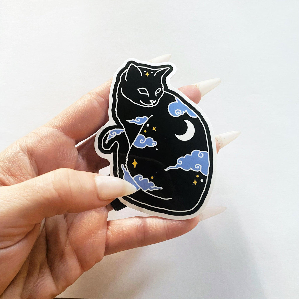 Celestial Black Cat Decal Vinyl Sticker