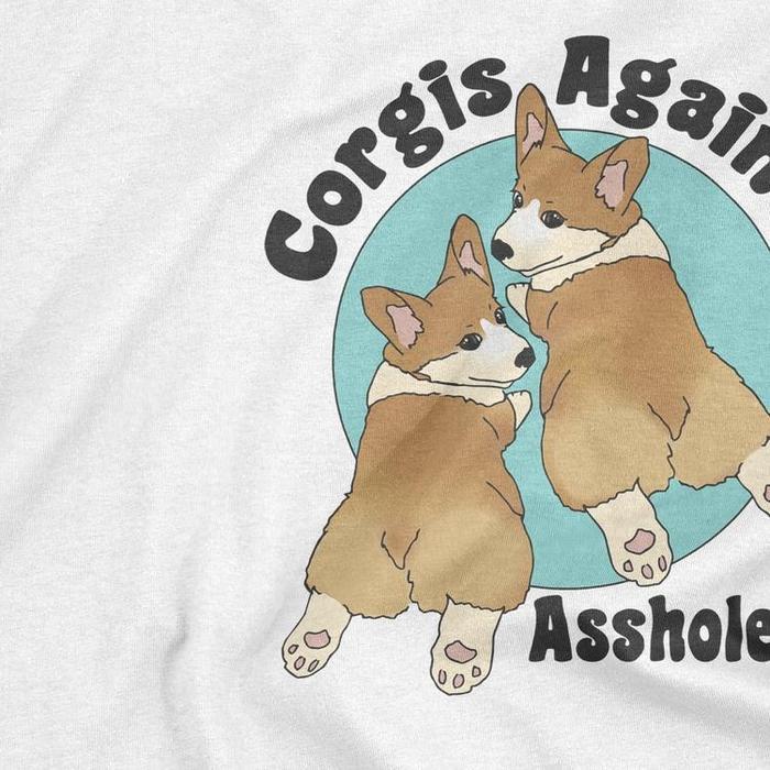 Cute Corgis Against Assholes Graphic T-Shirt-ESPI LANE