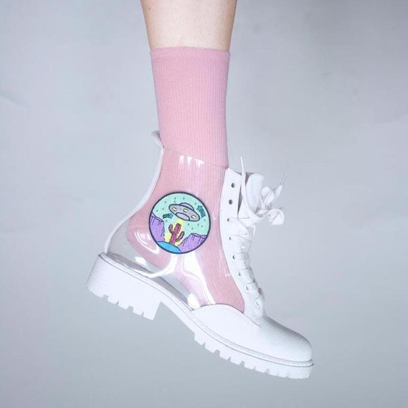 Desert Mountain Cactus UFO Iron On Patch-ESPI LANE