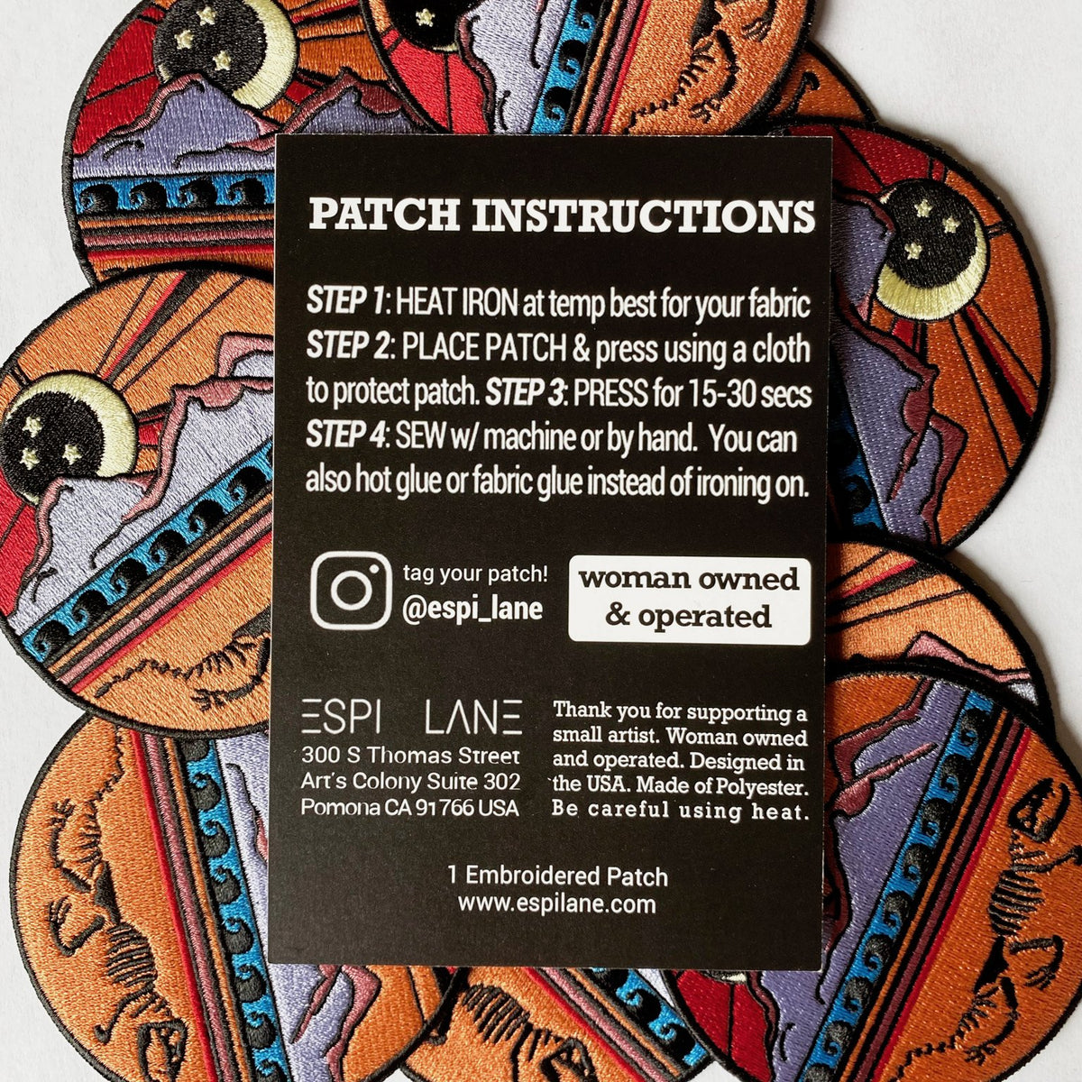 Dinosaur Skeleton Mountain Iron On Patch-ESPI LANE