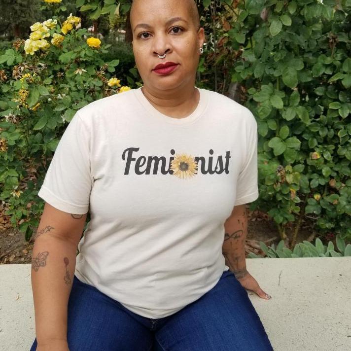 Feminist Sunflower Graphic Tee-ESPI LANE