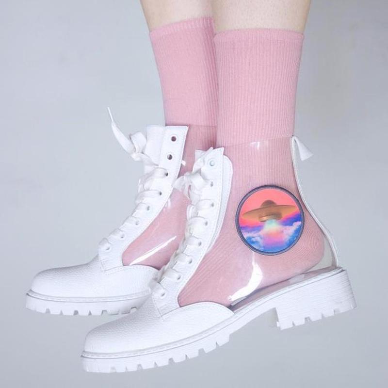 Gold UFO Iron On Retro Vintage Printed Patch-ESPI LANE