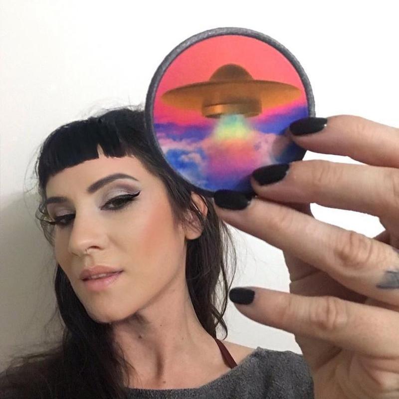 Gold UFO Iron On Retro Vintage Printed Patch-ESPI LANE