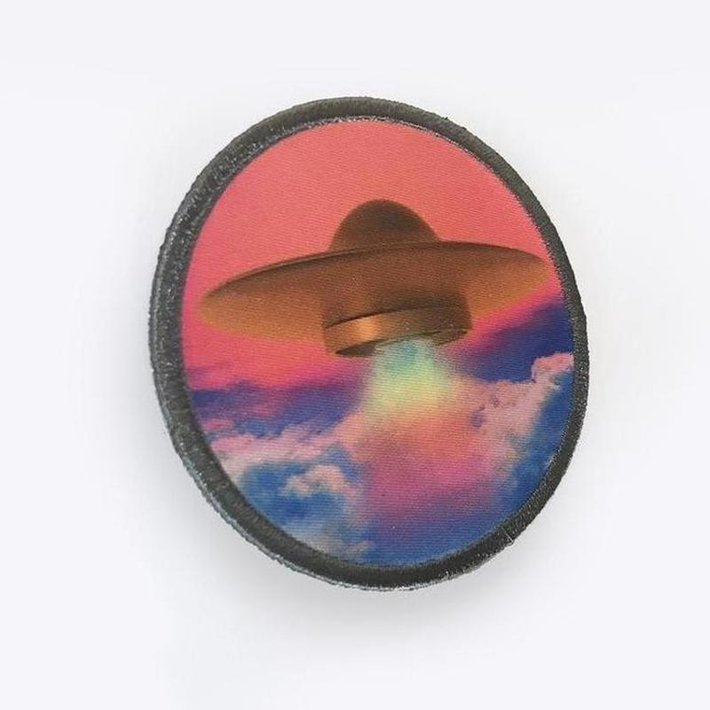 Gold UFO Iron On Retro Vintage Printed Patch-ESPI LANE