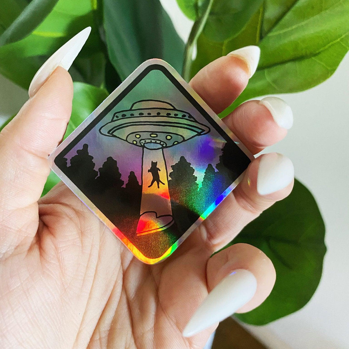 Holographic UFO Cat Decal Sticker-ESPI LANE