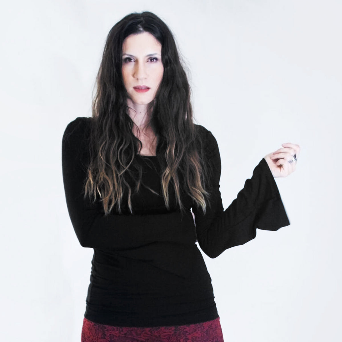 Black Bell Sleeve Top
