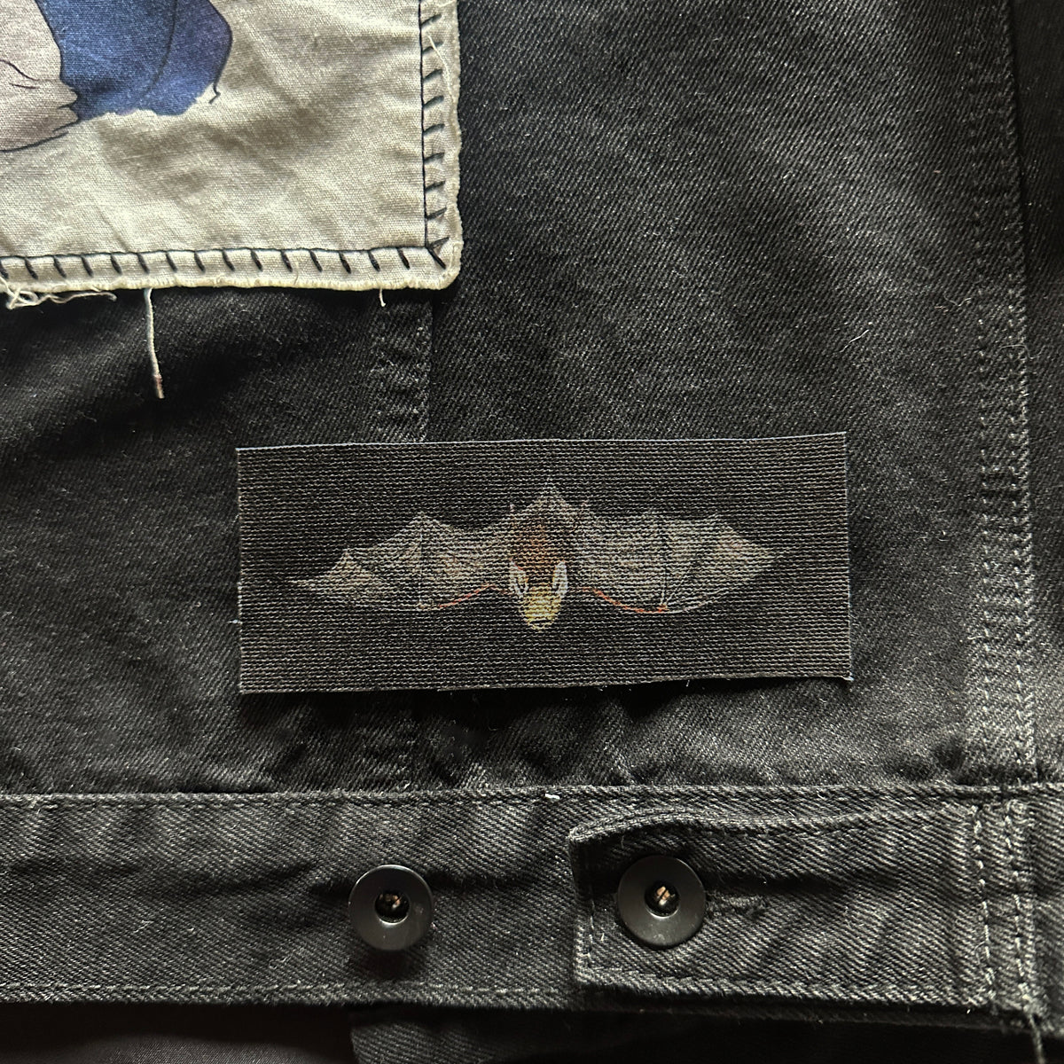 Fabric Sew On Bat Patch | Gothic Accessories Punk DIY Handmade Horror Patches | Medieval Vampire Bats | 5x2&quot;