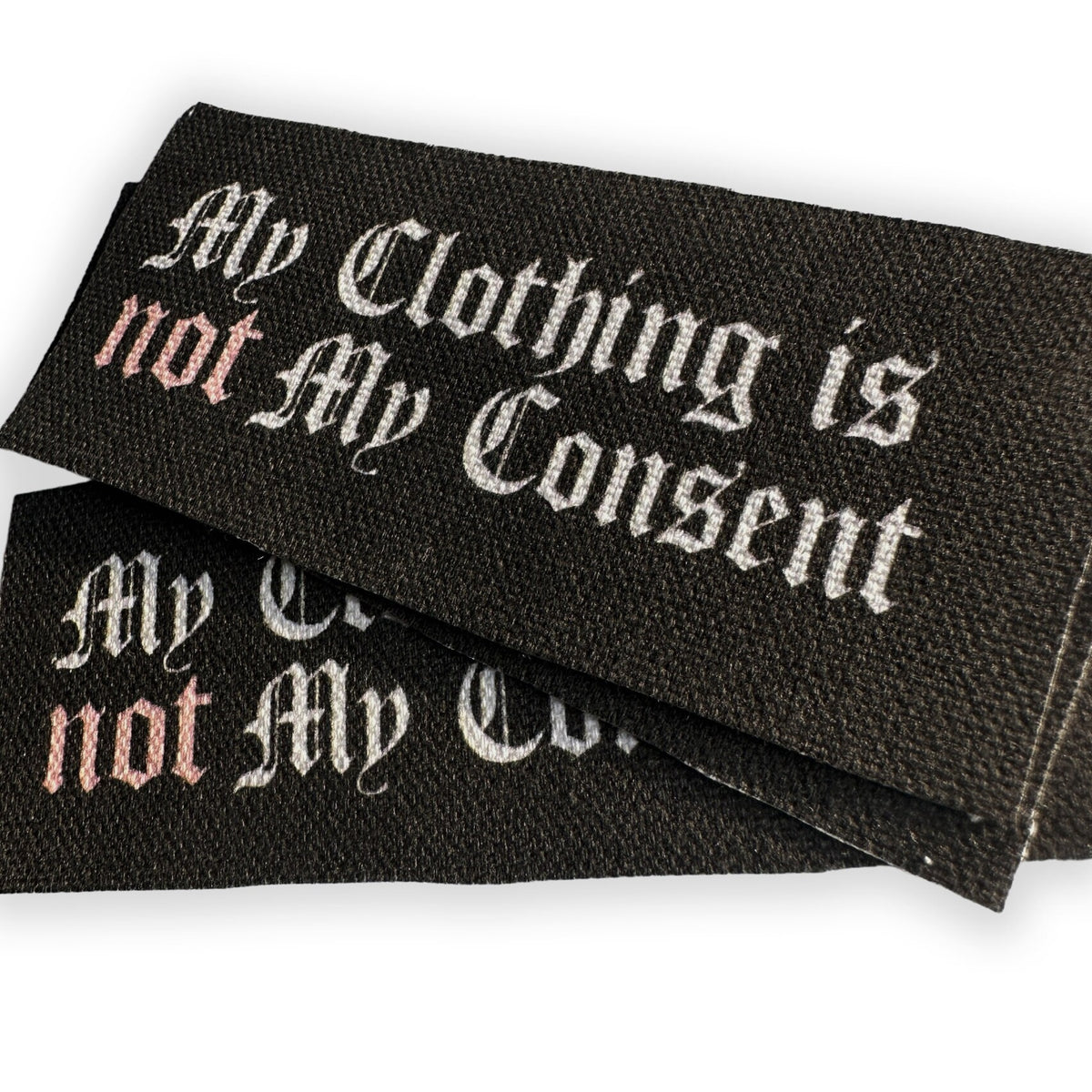 Consent Sewn On Patch | Punk Feminist Accessories DIY Handmade Horror Fabric Patches | My Clothing is Not My Consent | 4.25x2&quot;