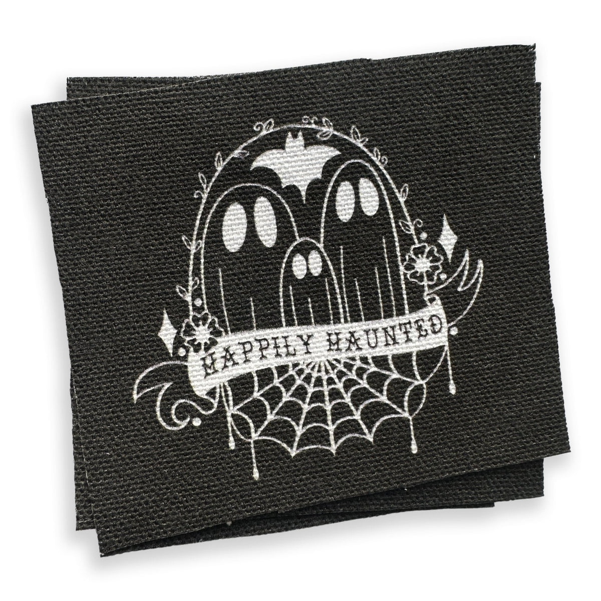 Ghost Patch | Fabirc Sew-On Gothic Accessories Punk DIY Handmade Spooky Patches | Happily Haunted | 3.5x3&quot;