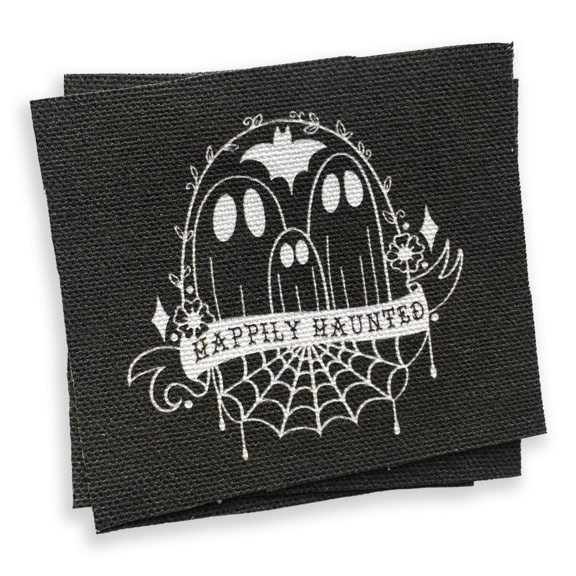 Ghost Patch | Fabirc Sew-On Gothic Accessories Punk DIY Handmade Spooky Patches | Happily Haunted | 3.5x3"