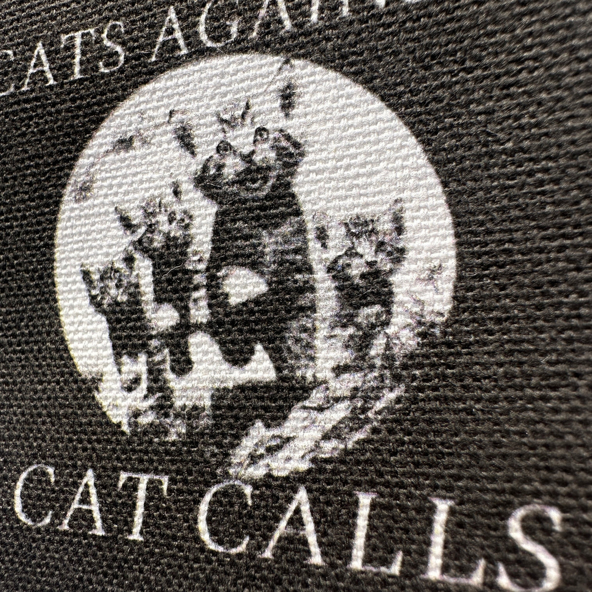 Cat Calls Sewn On Patch | Punk Feminist Accessories DIY Handmade Horror Fabric Patches | Cats Against Cat Calls | 3x3&quot;