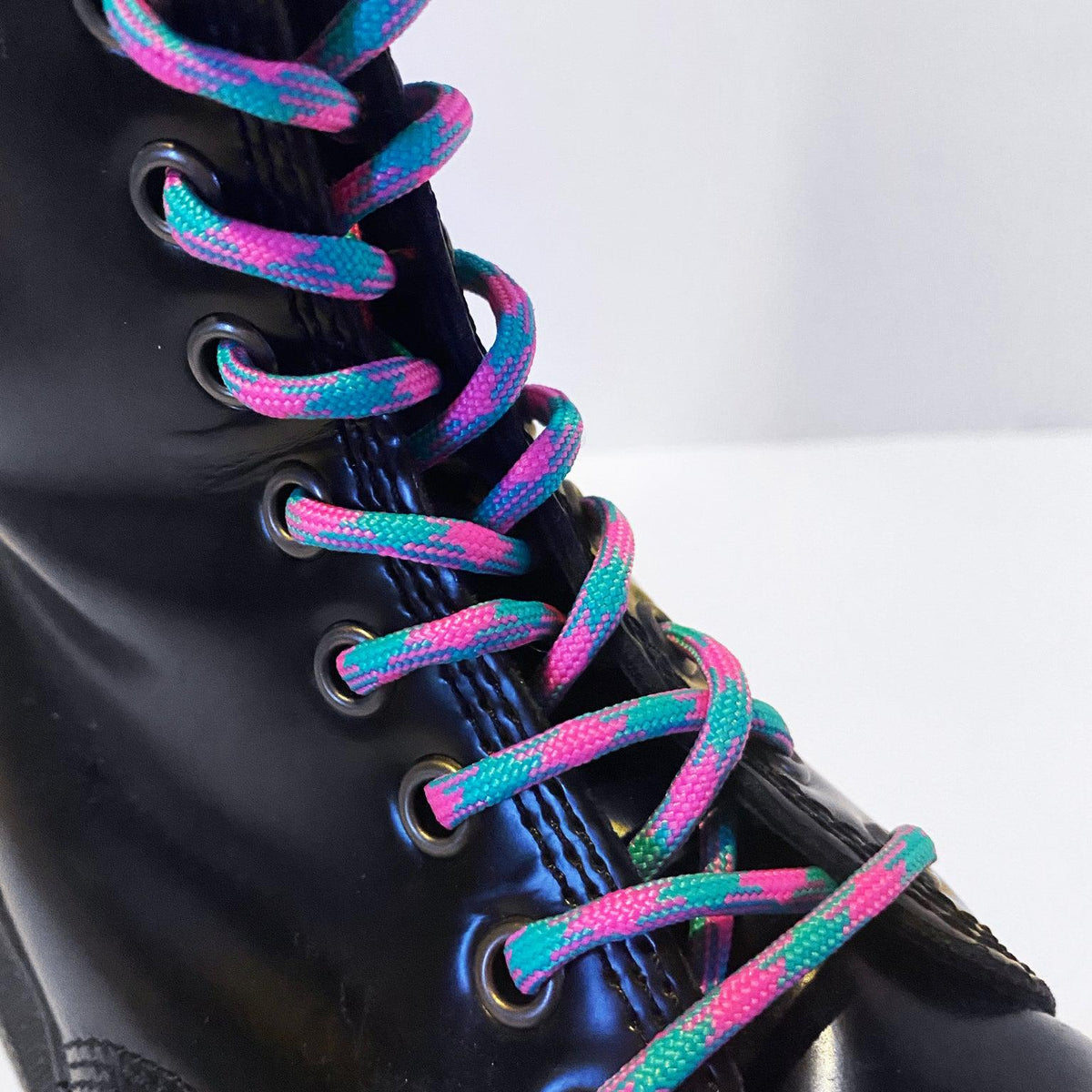 Pink &amp; Blue Striped Laces