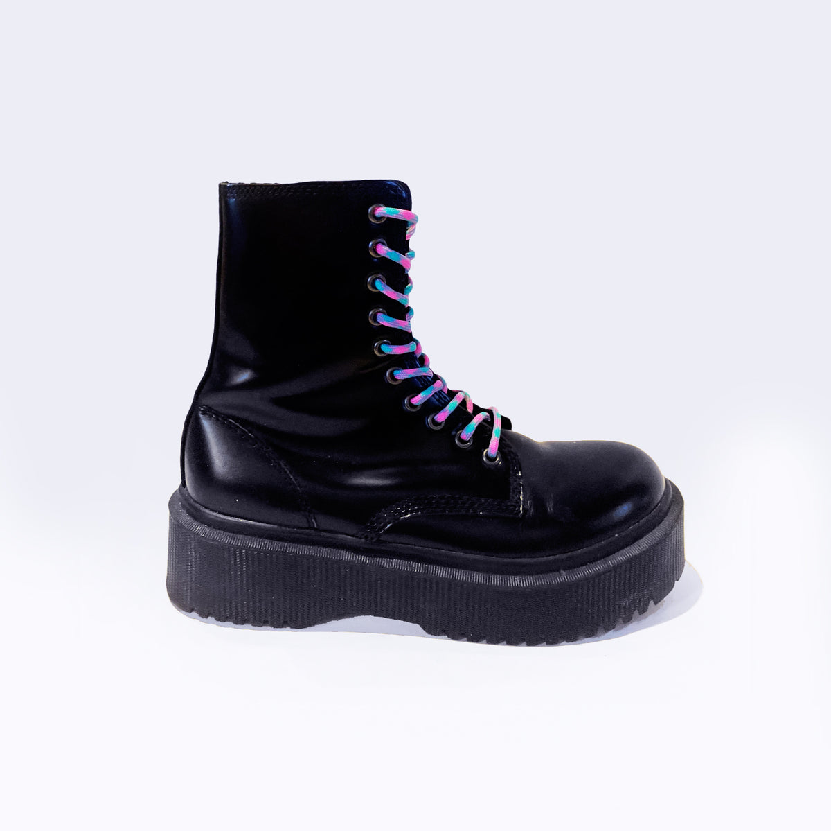 Pink &amp; Blue Striped Laces