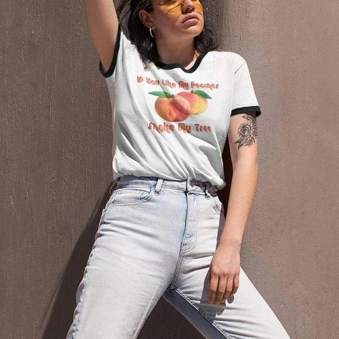 Like My Peaches Graphic Vintage Style Tee-ESPI LANE