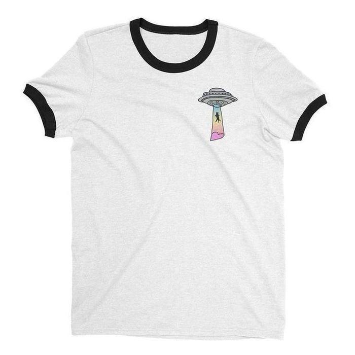Pastel UFO Cat T-Shirt-ESPI LANE