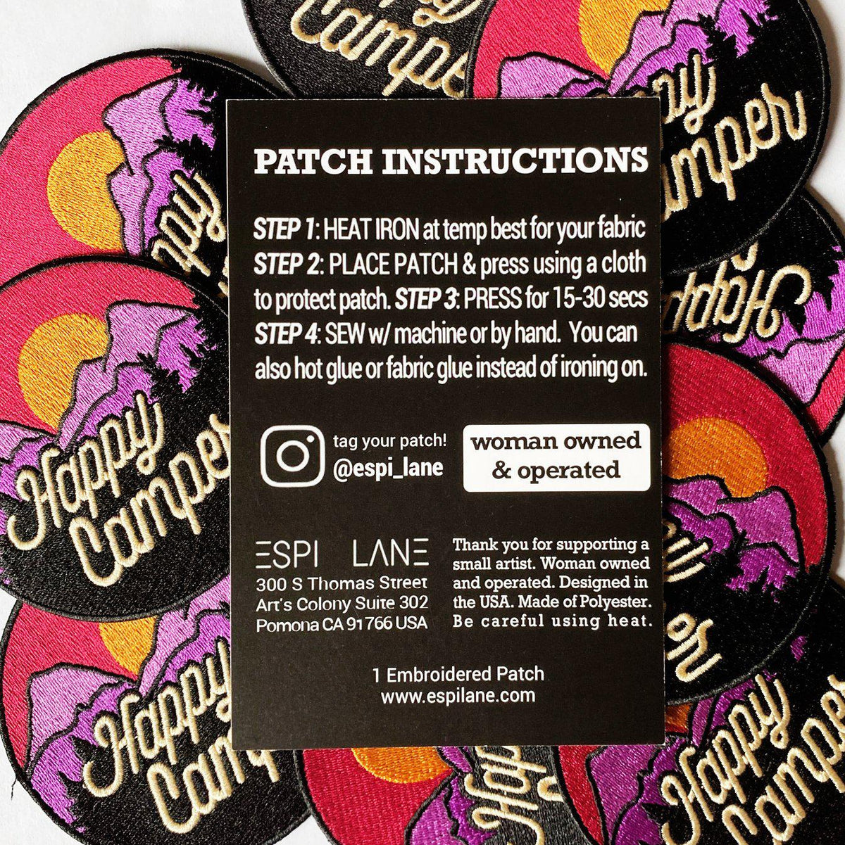 Retro Happy Camper Iron On Patch-ESPI LANE