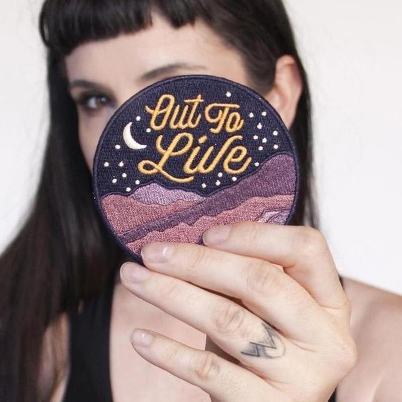 Retro Out to Live Iron On Patch-ESPI LANE