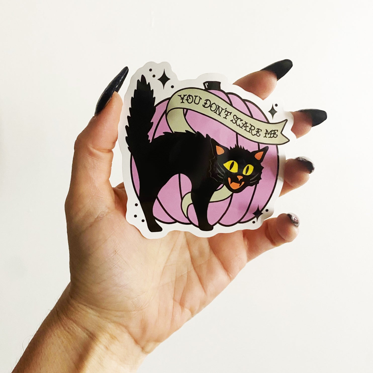 Scaredy Cat Pumpkin Halloween Decal Sticker-ESPI LANE
