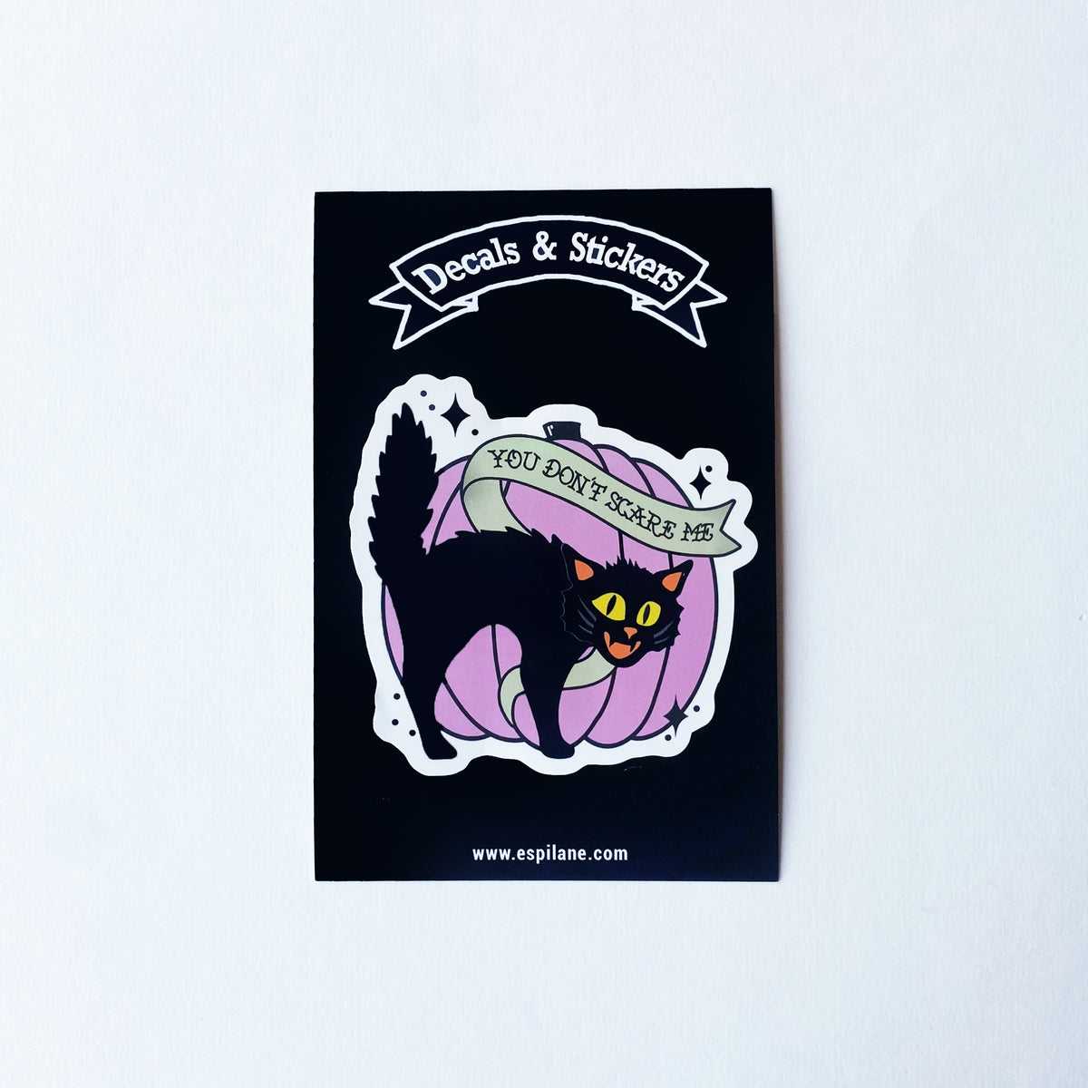 Scaredy Cat Pumpkin Halloween Decal Sticker-ESPI LANE