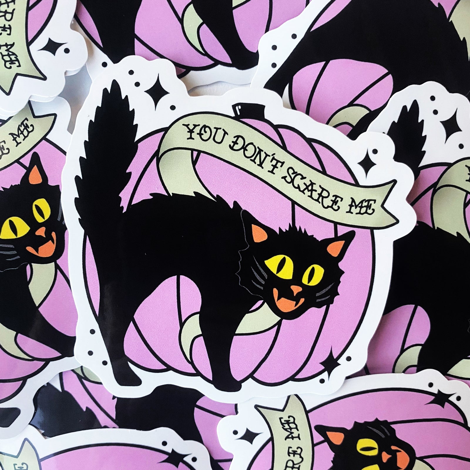 Scaredy Cat Pumpkin Halloween Decal Sticker-ESPI LANE