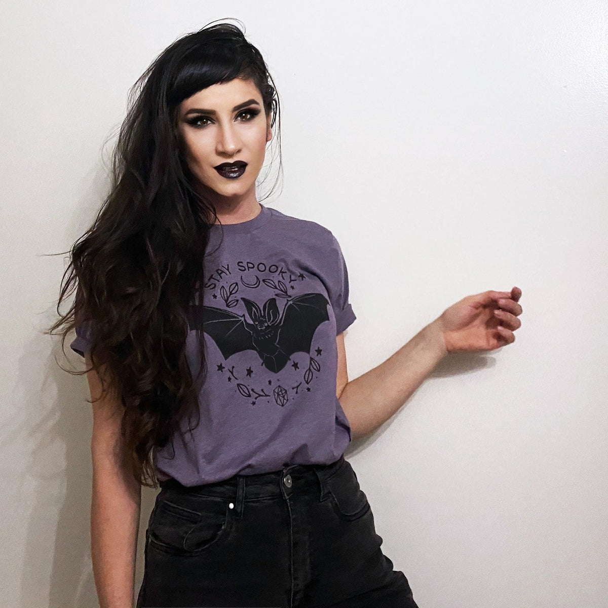 Stay Spooky Bat Graphic Tee-ESPI LANE