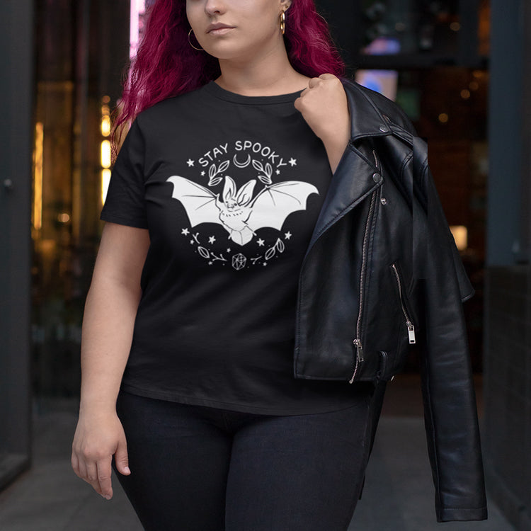Stay Spooky Bat Graphic Tee-ESPI LANE